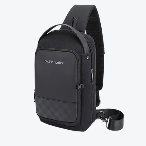 Arctic Hunter Men's Waterproof Chest Sling Bag with USB Charging Port