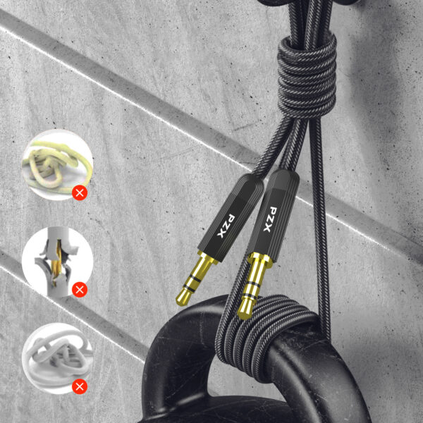 PZX 1501 3.5mm Male to Male AUX Audio Cable for Phone, Car & Speakers