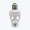 E27 Infrared Motion Sensor Lamp Holder 100–240V, 360° Detection