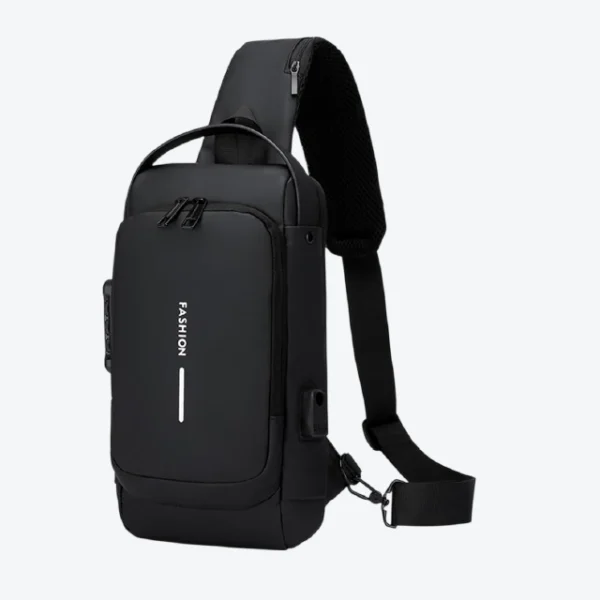 Men Bag Men's Waterproof Anti-Theft Sling Bag with Security Lock & USB Charging Port