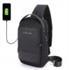 Arctic Hunter Men's Waterproof Chest Sling Bag with USB Charging Port