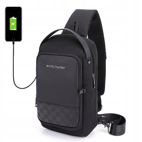 Arctic Hunter Men's Waterproof Chest Sling Bag with USB Charging Port