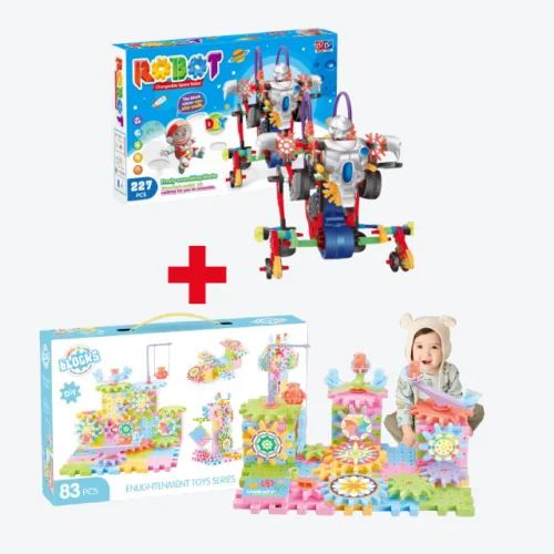 rebot + blocks 227PCS Space Robot Set + 83PCS Electric Gear Building Blocks Toy Set